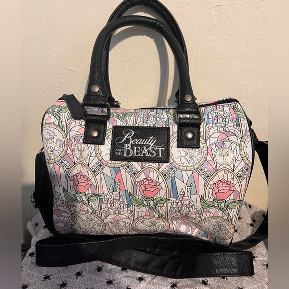 Loungefly Disney Beauty And The Beast Stained Glass Barrel Bag - Picture 1 of 4